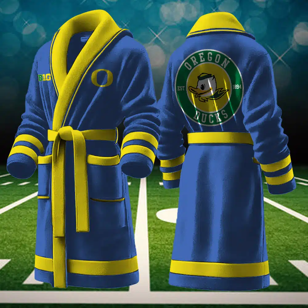 oregon ducks ncaa personalized fleece bathrobe xomjc
