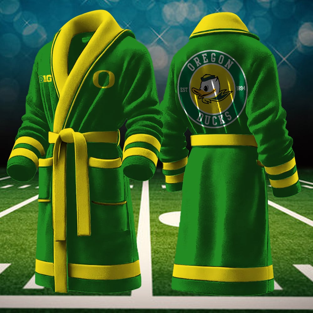 oregon ducks ncaa personalized fleece bathrobe zm6mq
