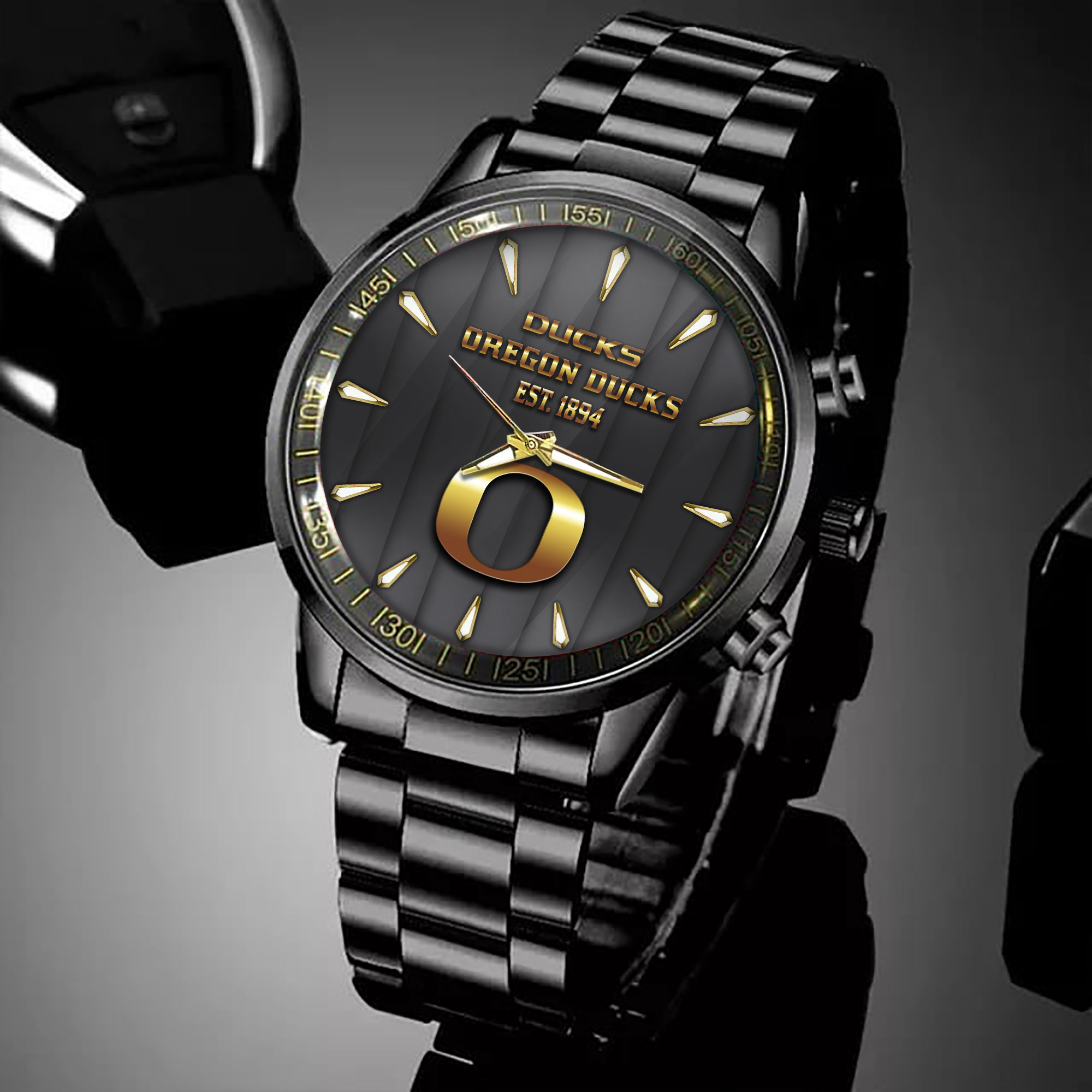 oregon ducks ncaa personalized style black hand watch for fans adif5