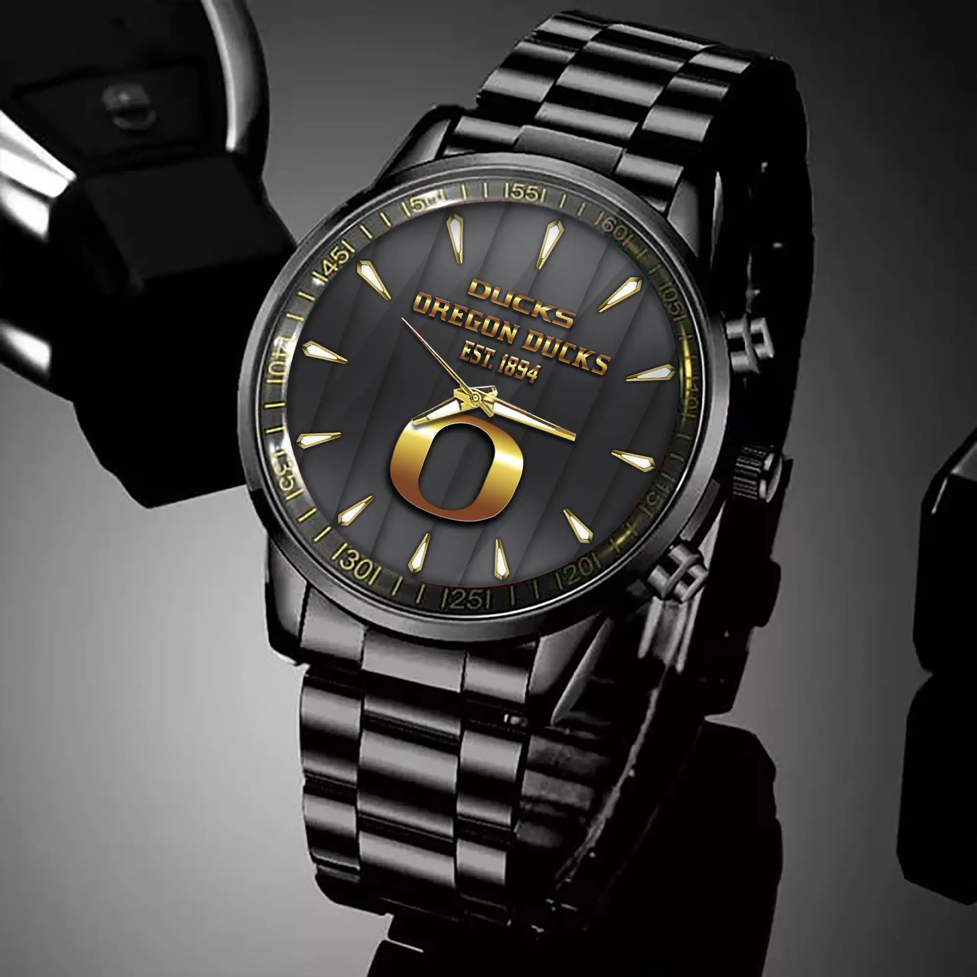 oregon ducks ncaa personalized style black hand watch for fans adif5
