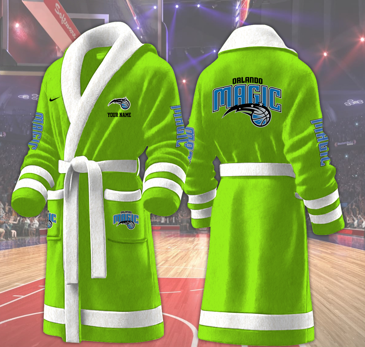 orlando magic nba personalized fleece bathrobe iauwe