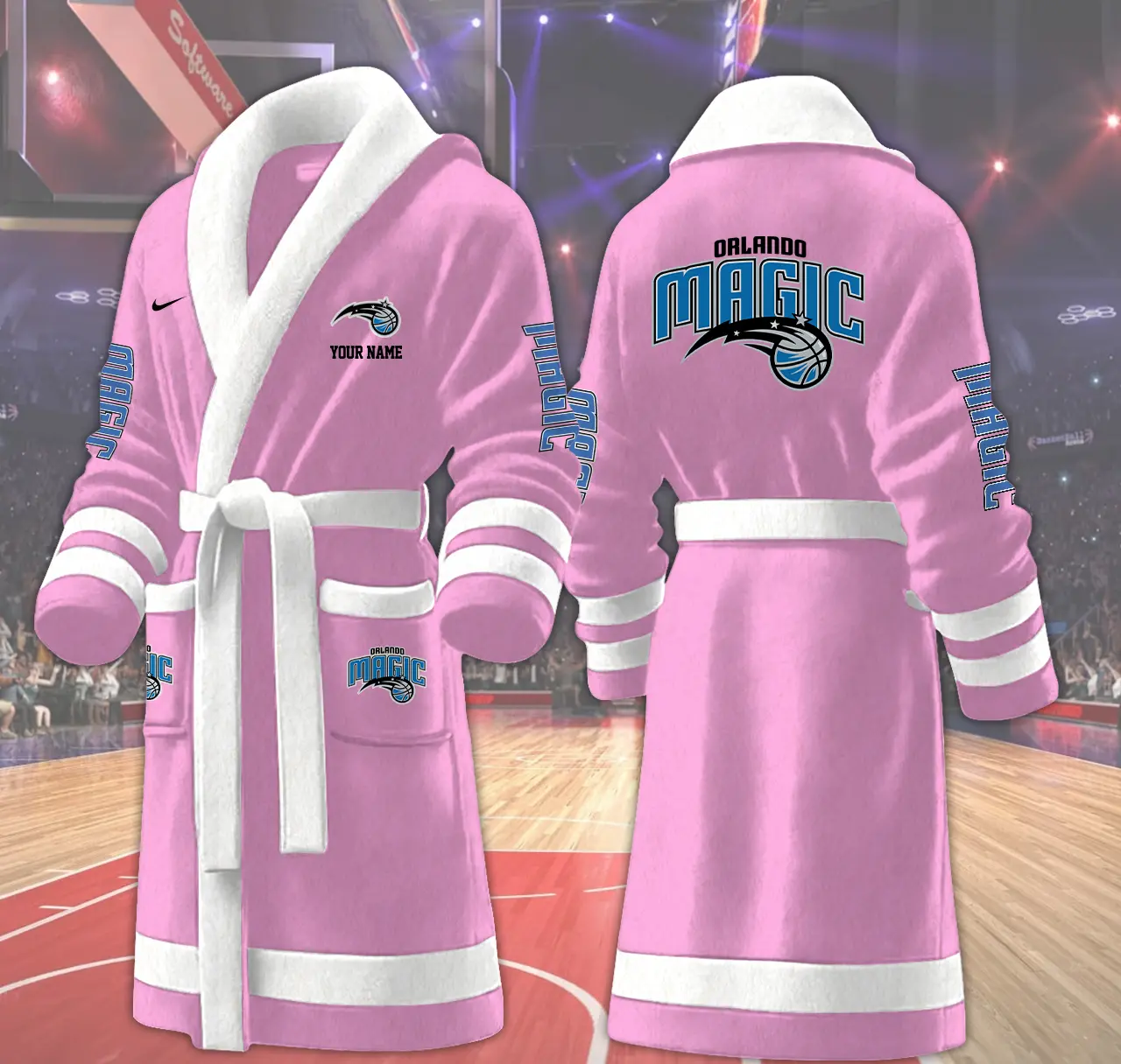 orlando magic nba personalized fleece bathrobe tm5jl