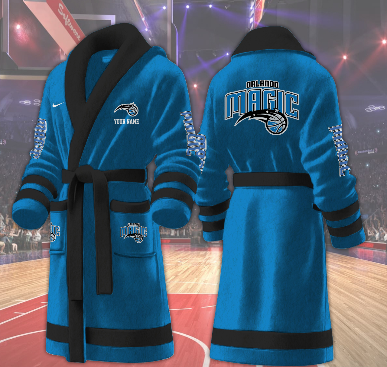 orlando magic nba personalized fleece bathrobe tqokm