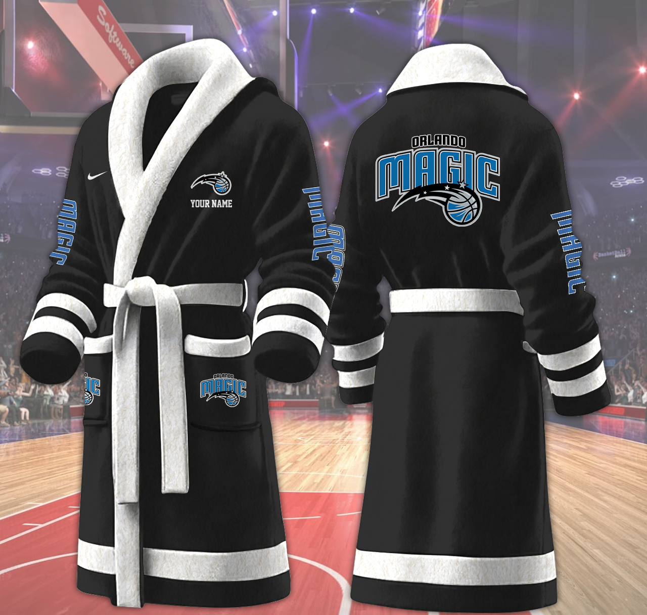 orlando magic nba personalized fleece bathrobe zz2sz