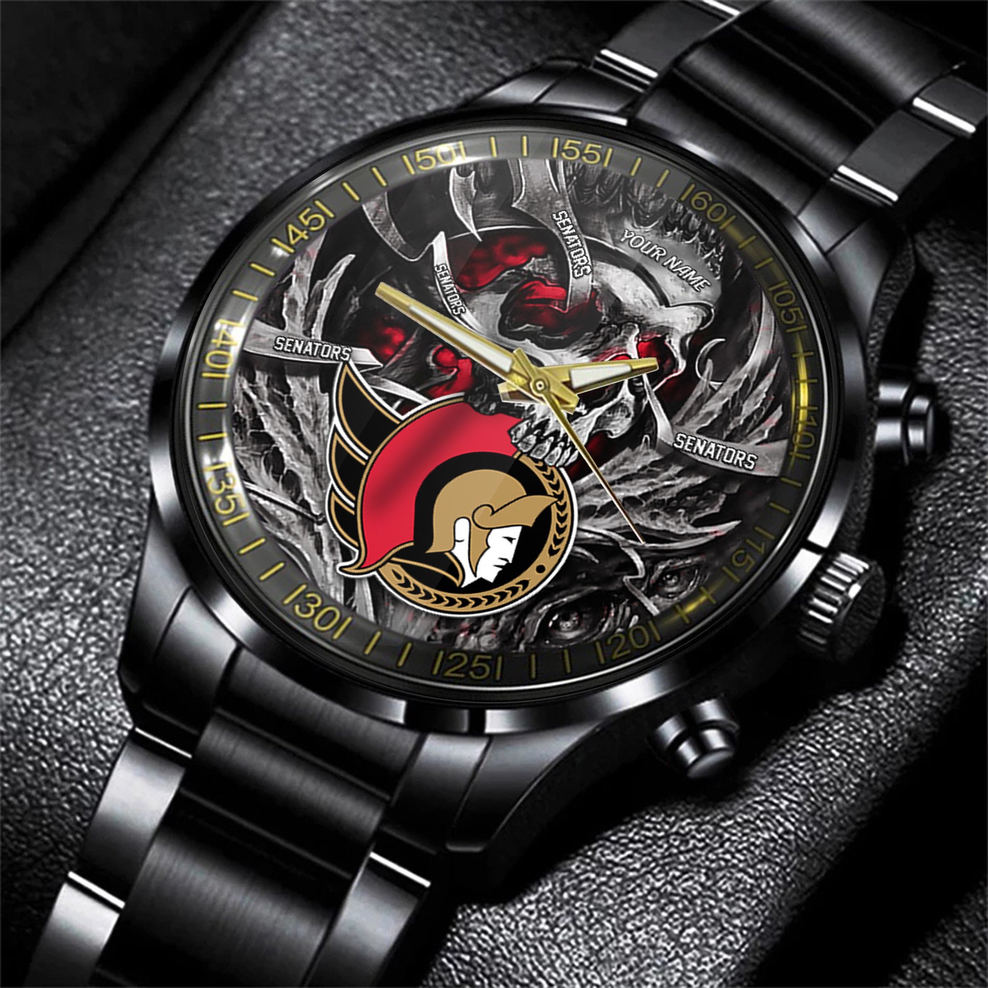 ottawa senators nhl skull personalized hand watch gift for fans uimja