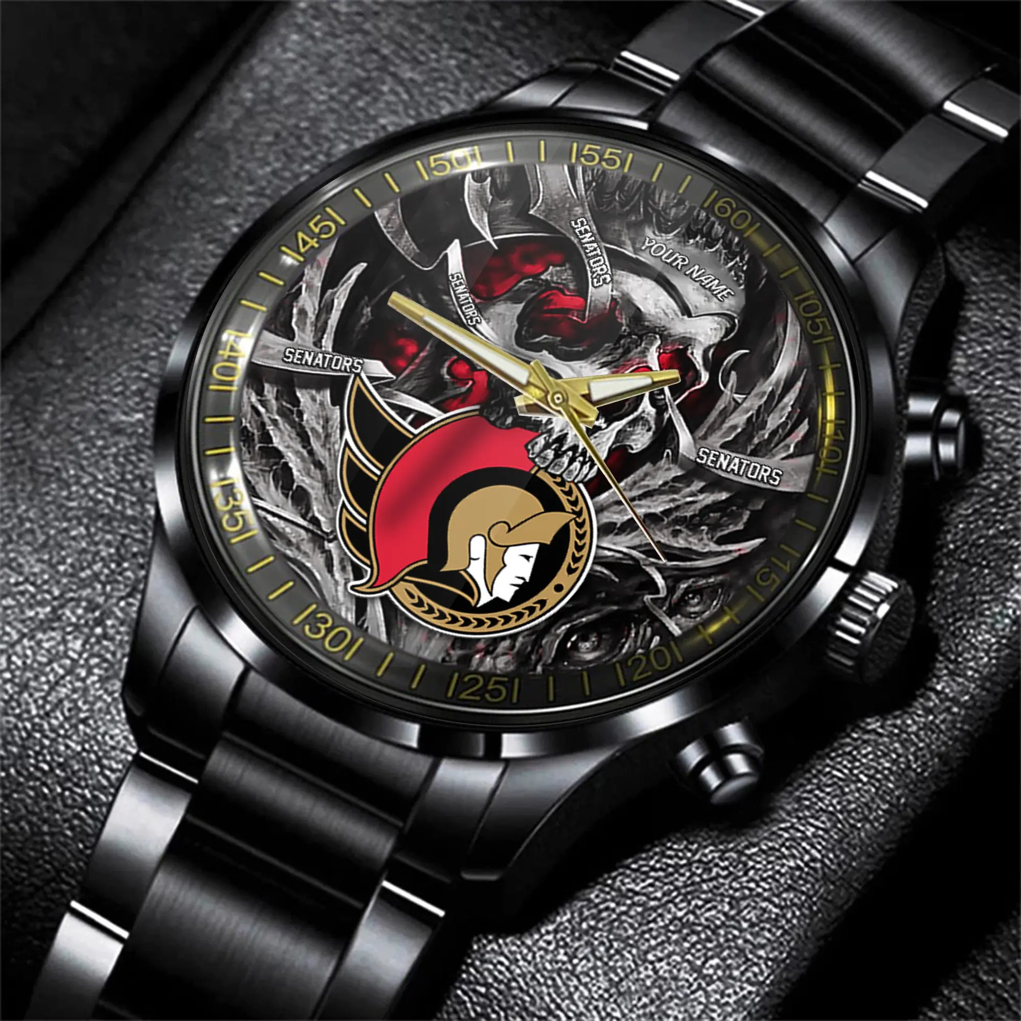 ottawa senators nhl skull personalized hand watch gift for fans uimja