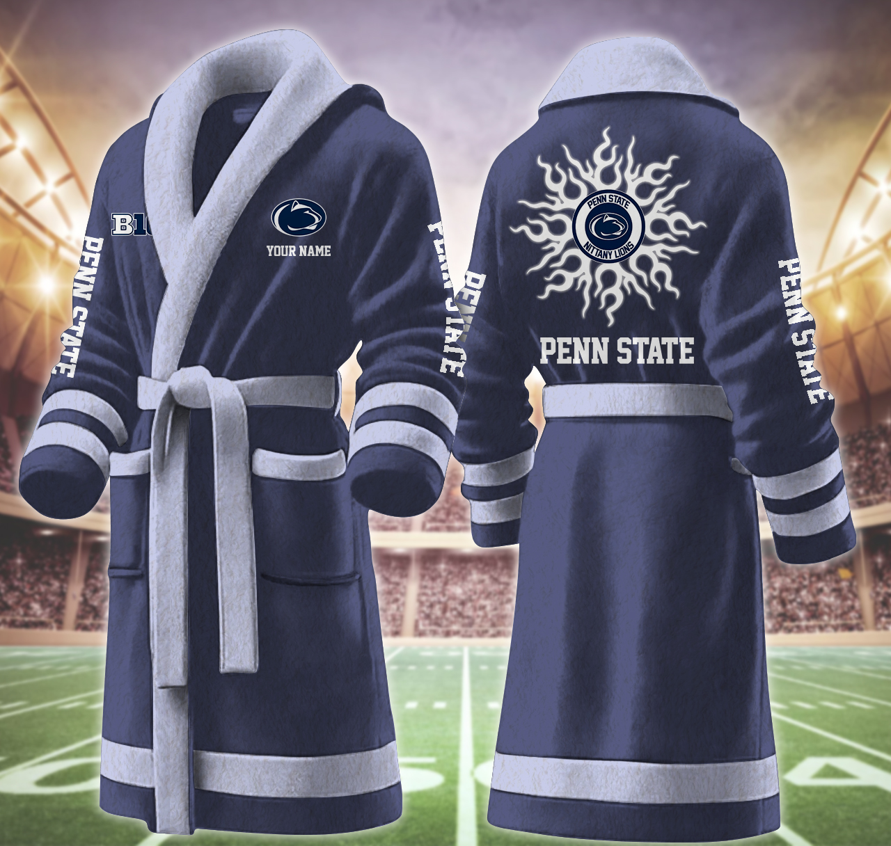penn state nittany lions ncaa personalized fleece bathrobe 3zzra