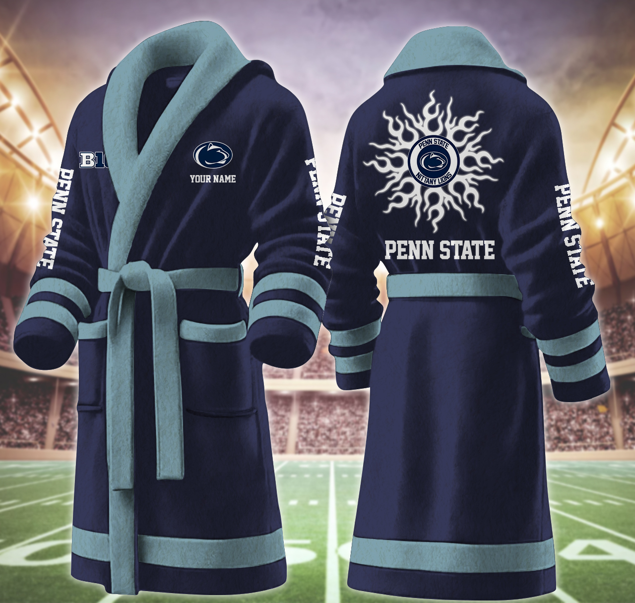 penn state nittany lions ncaa personalized fleece bathrobe glgm2