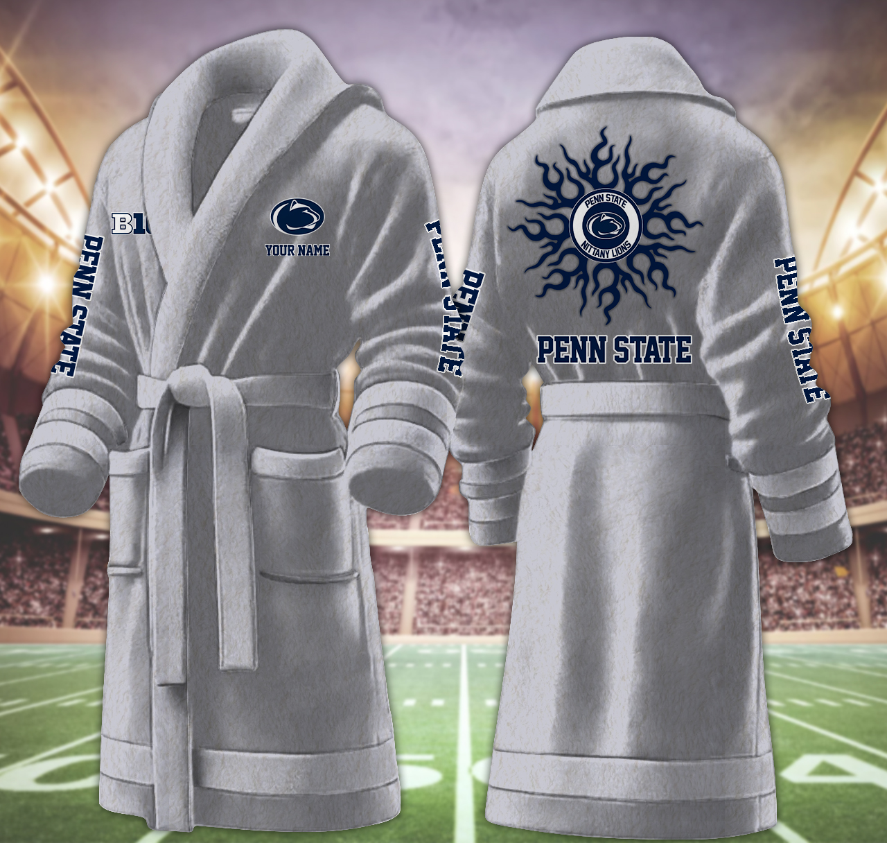 penn state nittany lions ncaa personalized fleece bathrobe iey6n