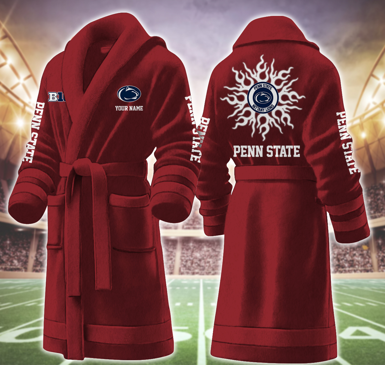 penn state nittany lions ncaa personalized fleece bathrobe kmfef