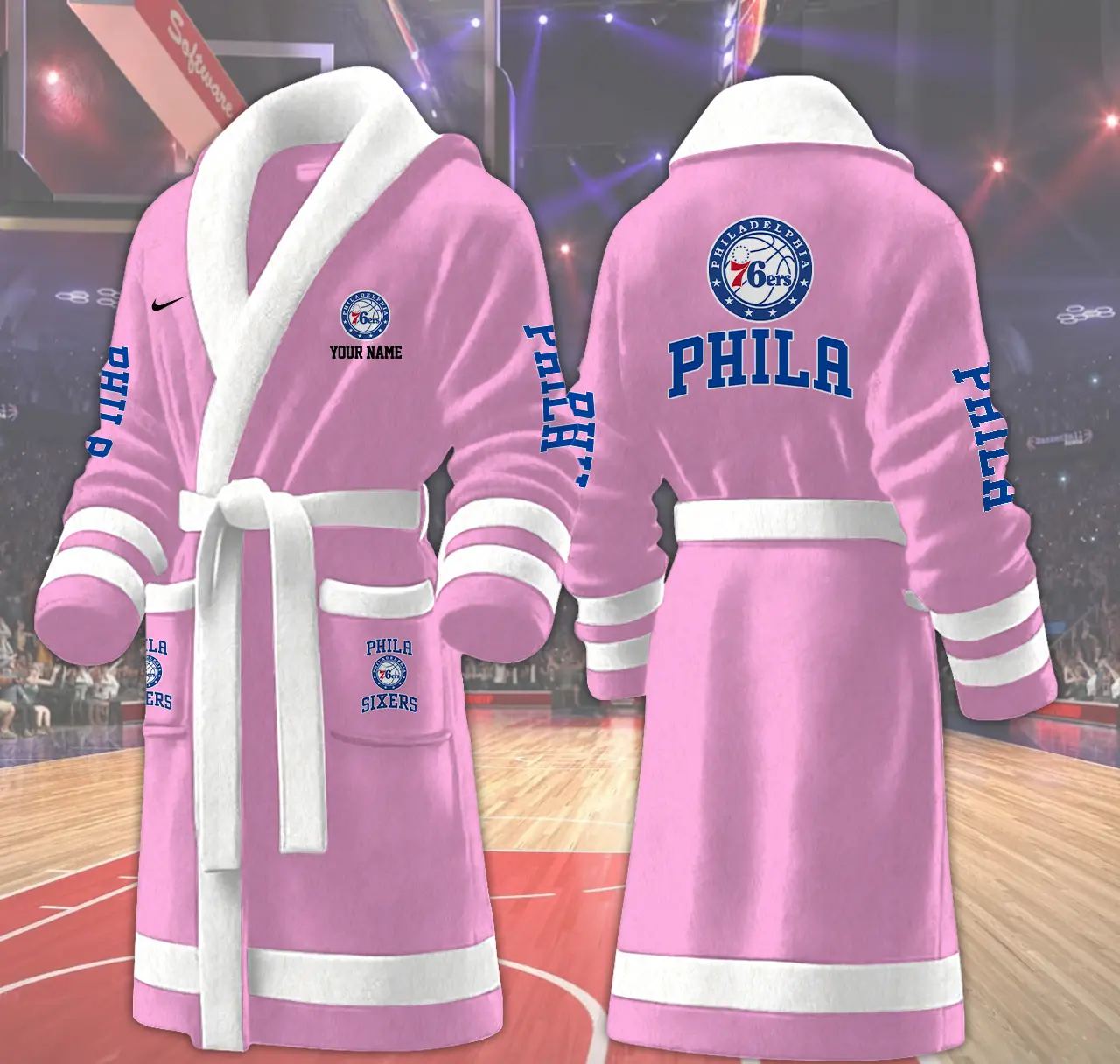 philadelphia 76ers nba personalized fleece bathrobe 5vngj