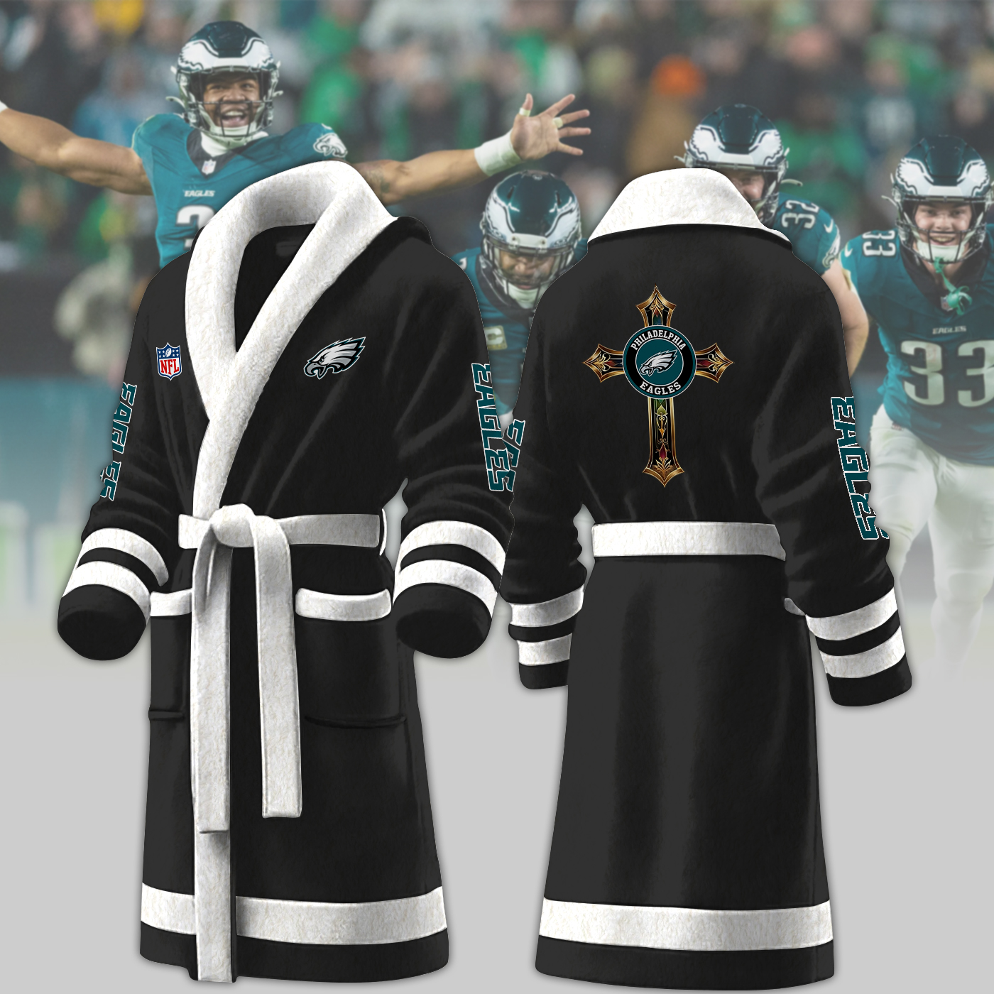 philadelphia eagles nfl personalized fleece bathrobe 2uqn9