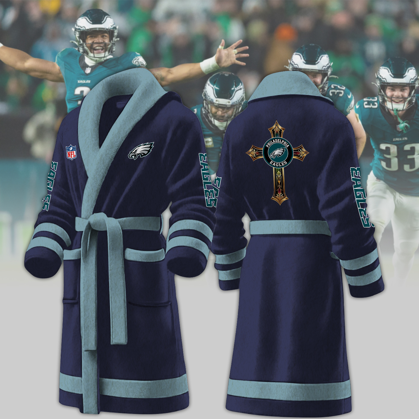 philadelphia eagles nfl personalized fleece bathrobe 4ljdn