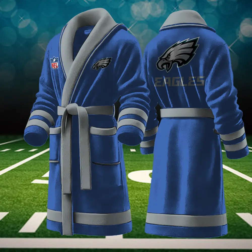 philadelphia eagles nfl personalized fleece bathrobe cfqlm