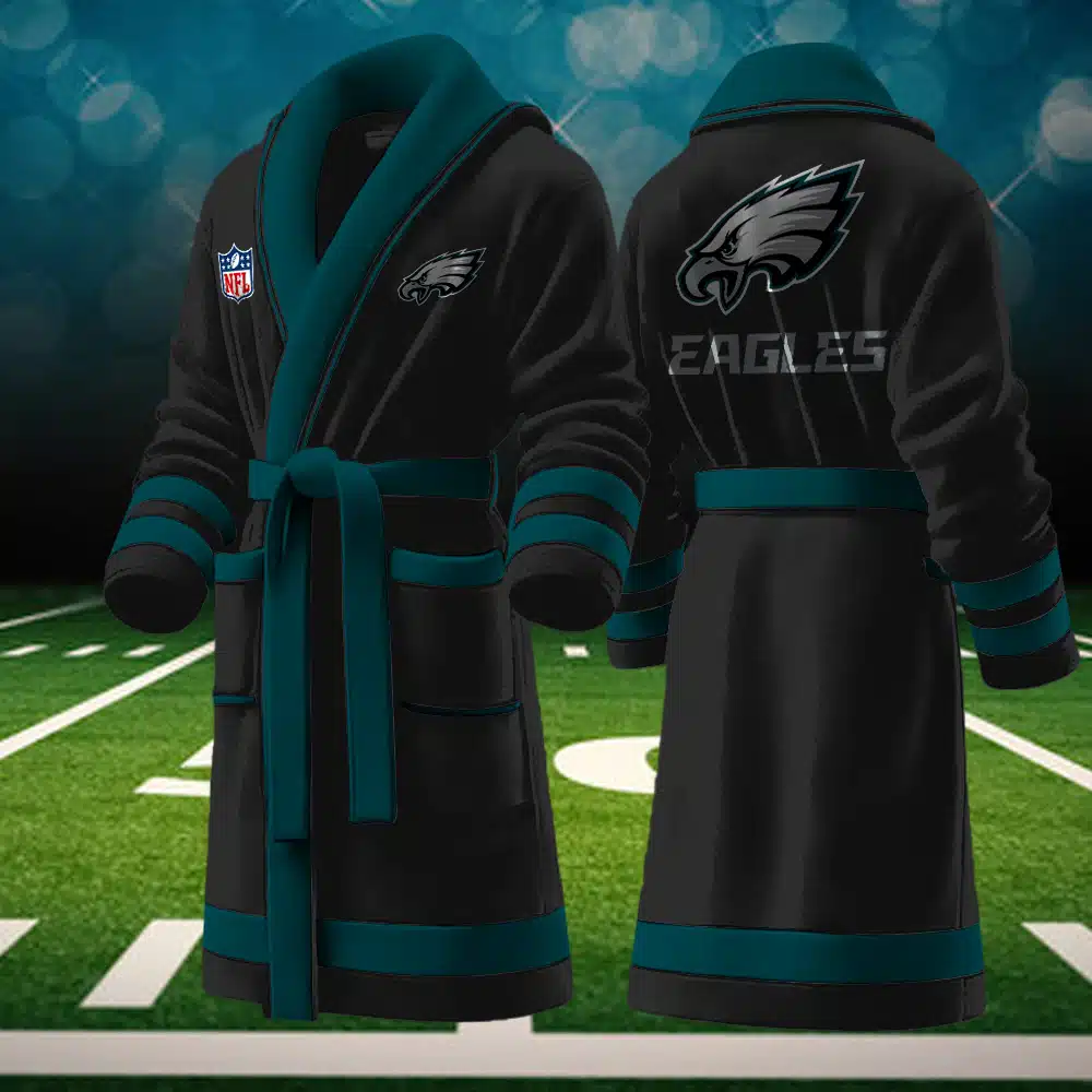 philadelphia eagles nfl personalized fleece bathrobe if74y