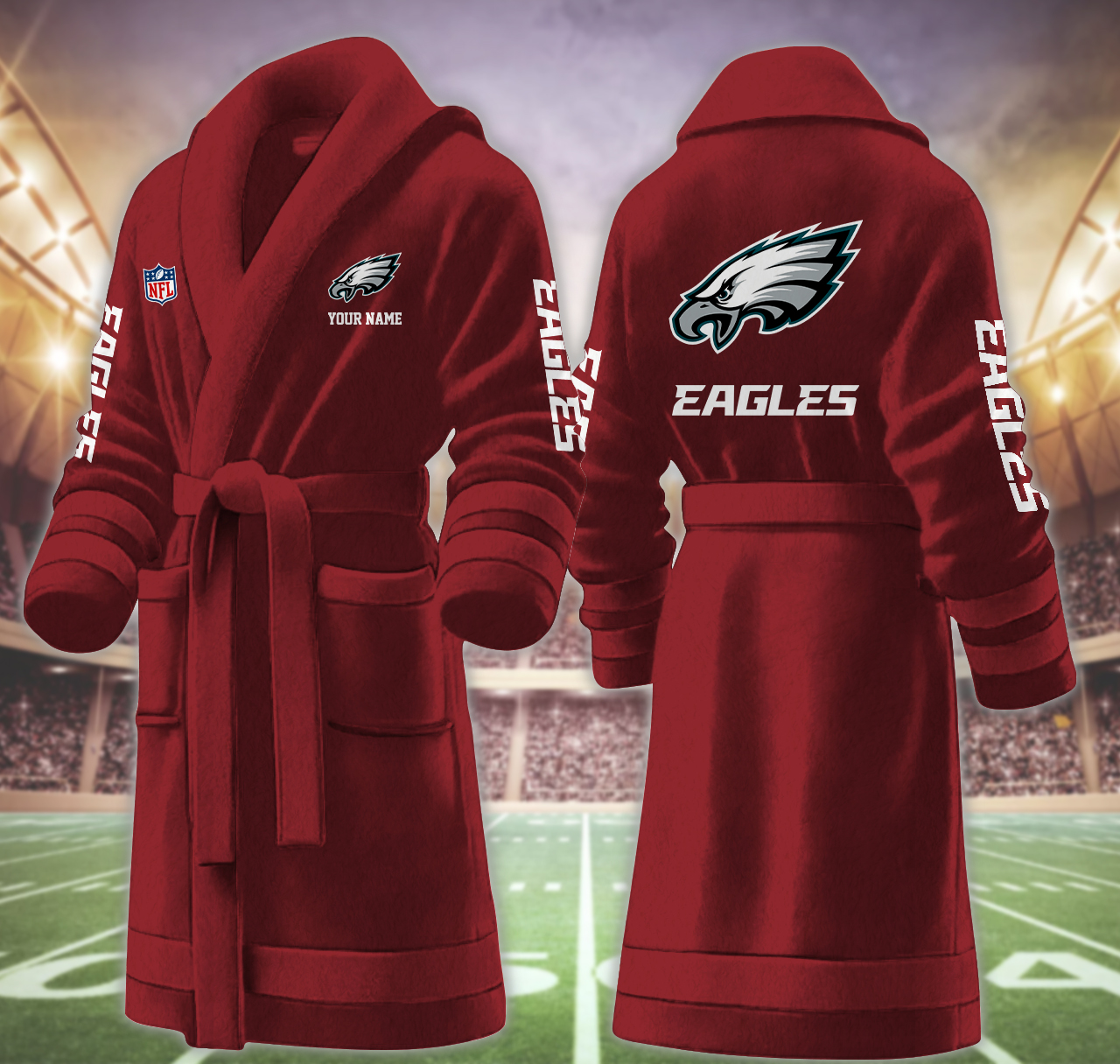 philadelphia eagles nfl personalized fleece bathrobe n3ork