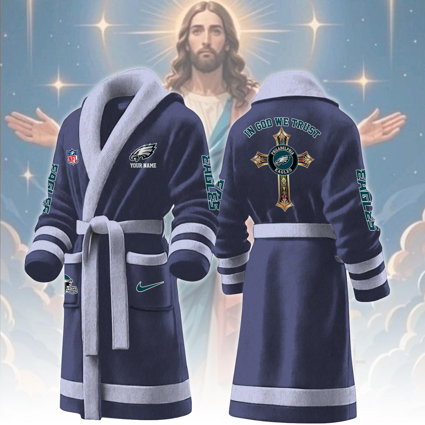 philadelphia eagles nfl personalized fleece bathrobe ti1j7