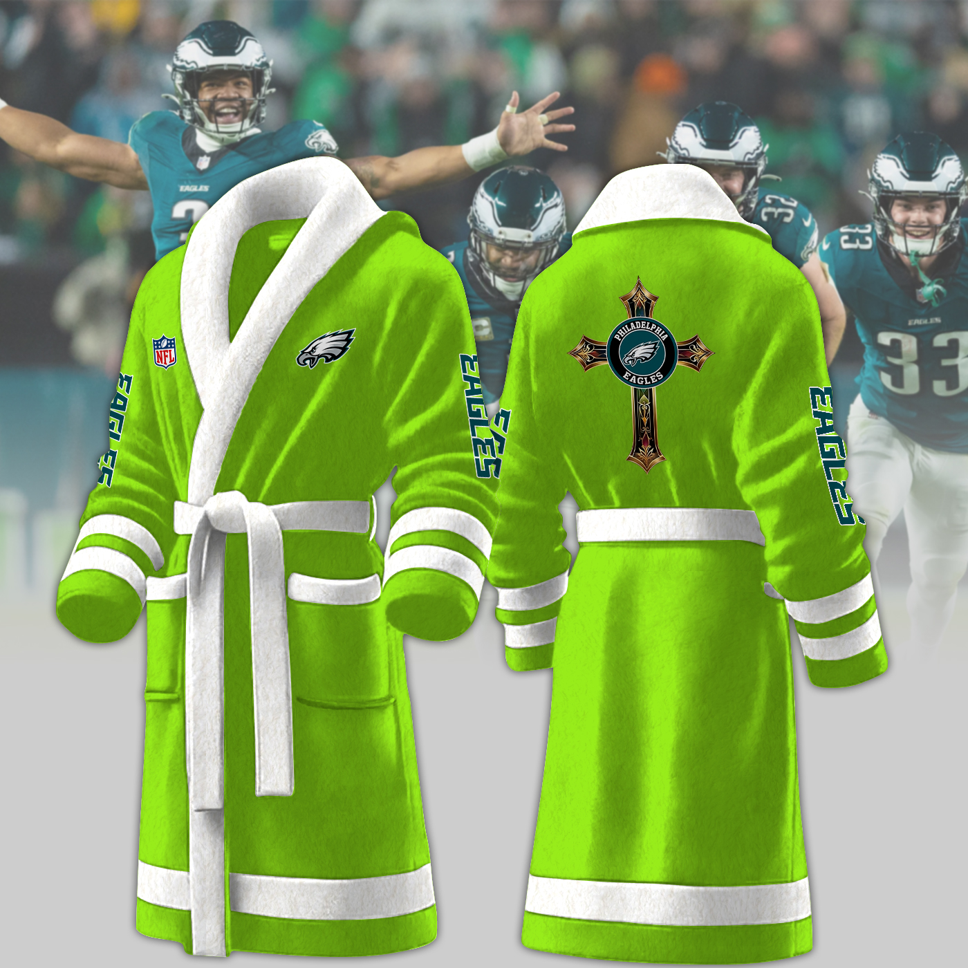 philadelphia eagles nfl personalized fleece bathrobe u0lre