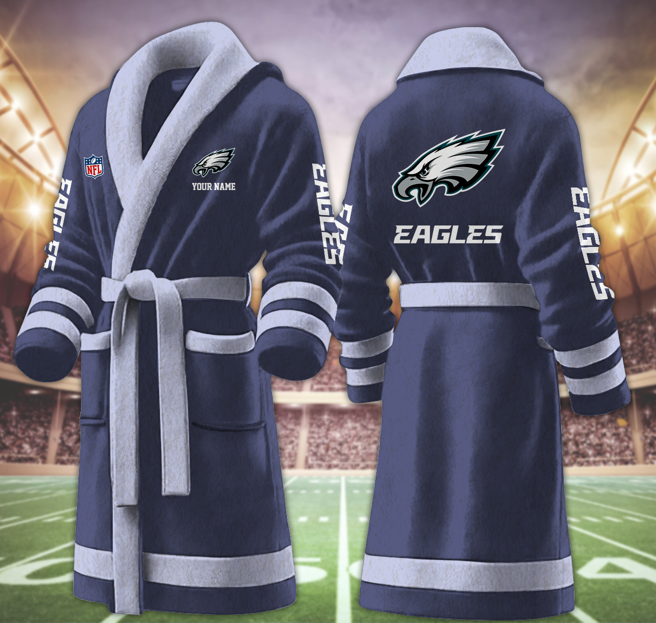 philadelphia eagles nfl personalized fleece bathrobe yxhx4