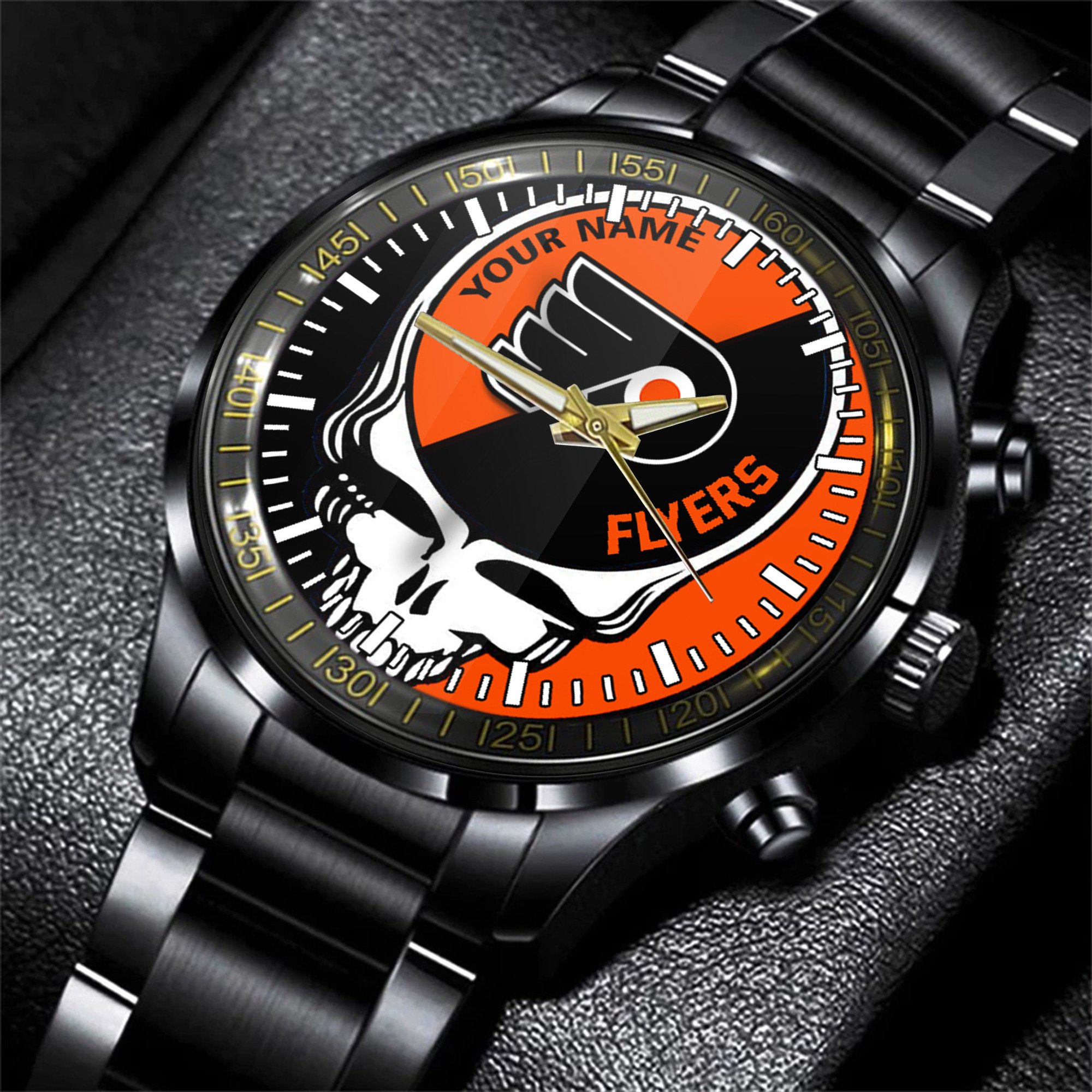 philadelphia flyers nhl skull personalized hand watch gift for fans stkd1