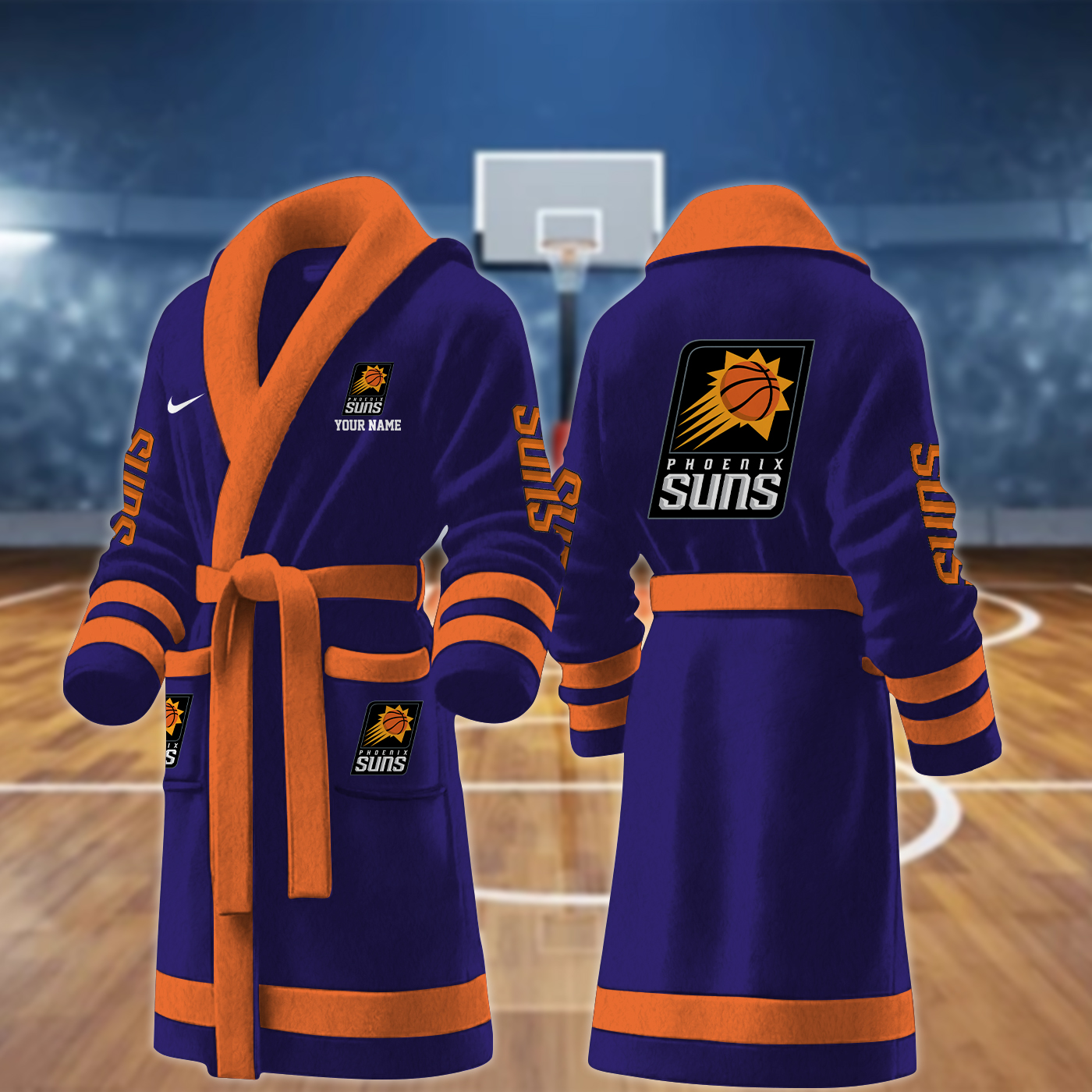 phoenix suns nba personalized fleece bathrobe bsdjm