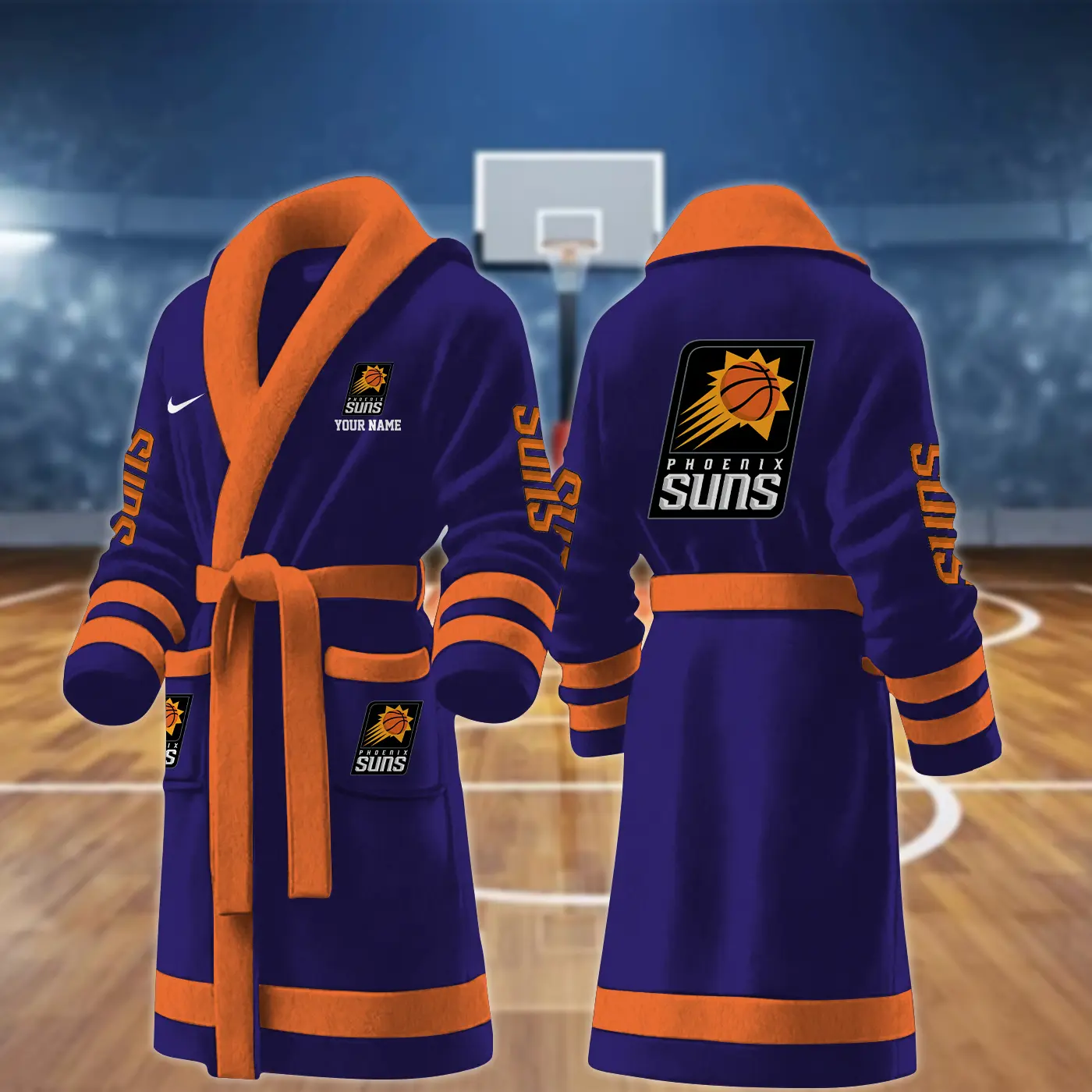 phoenix suns nba personalized fleece bathrobe bsdjm
