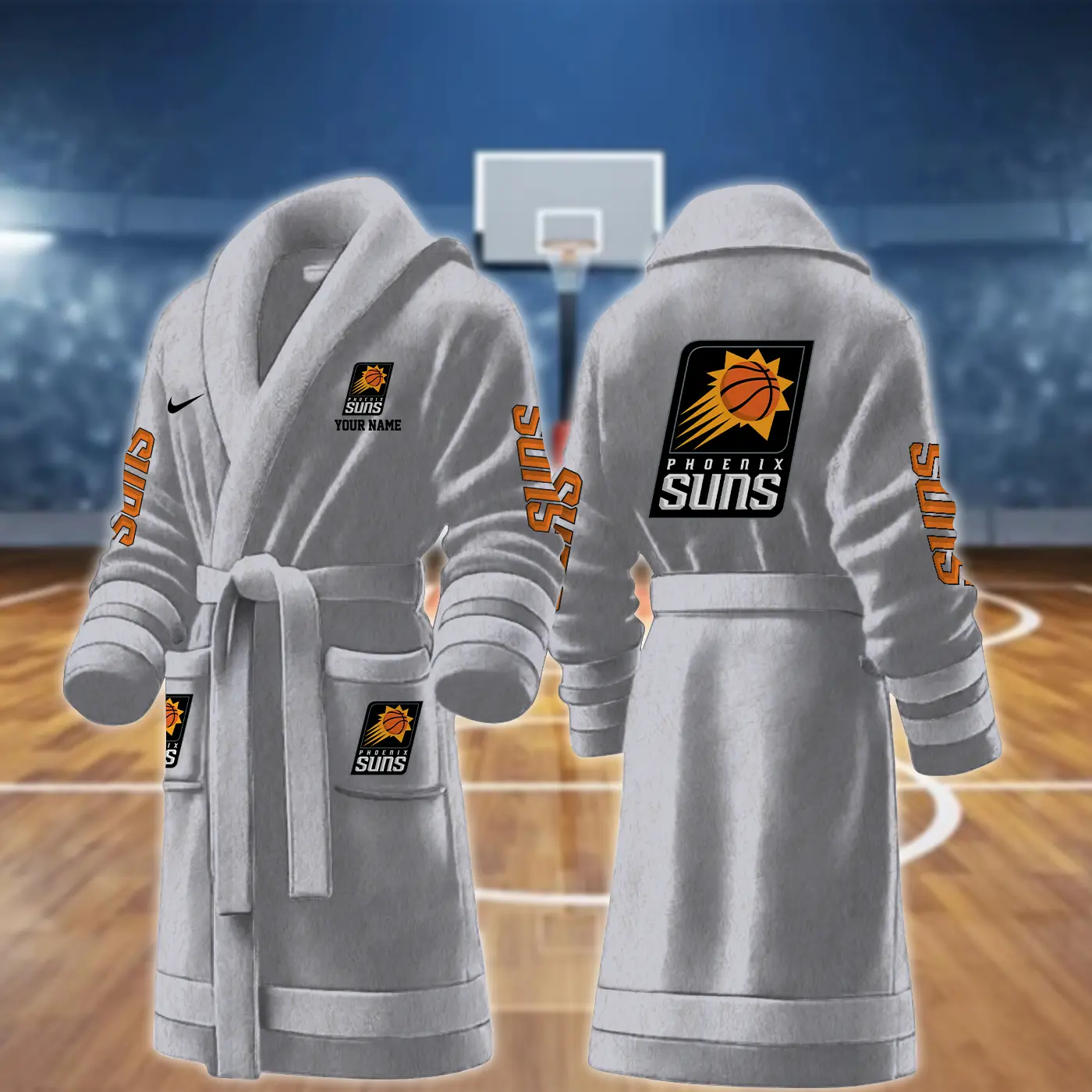 phoenix suns nba personalized fleece bathrobe ep27z