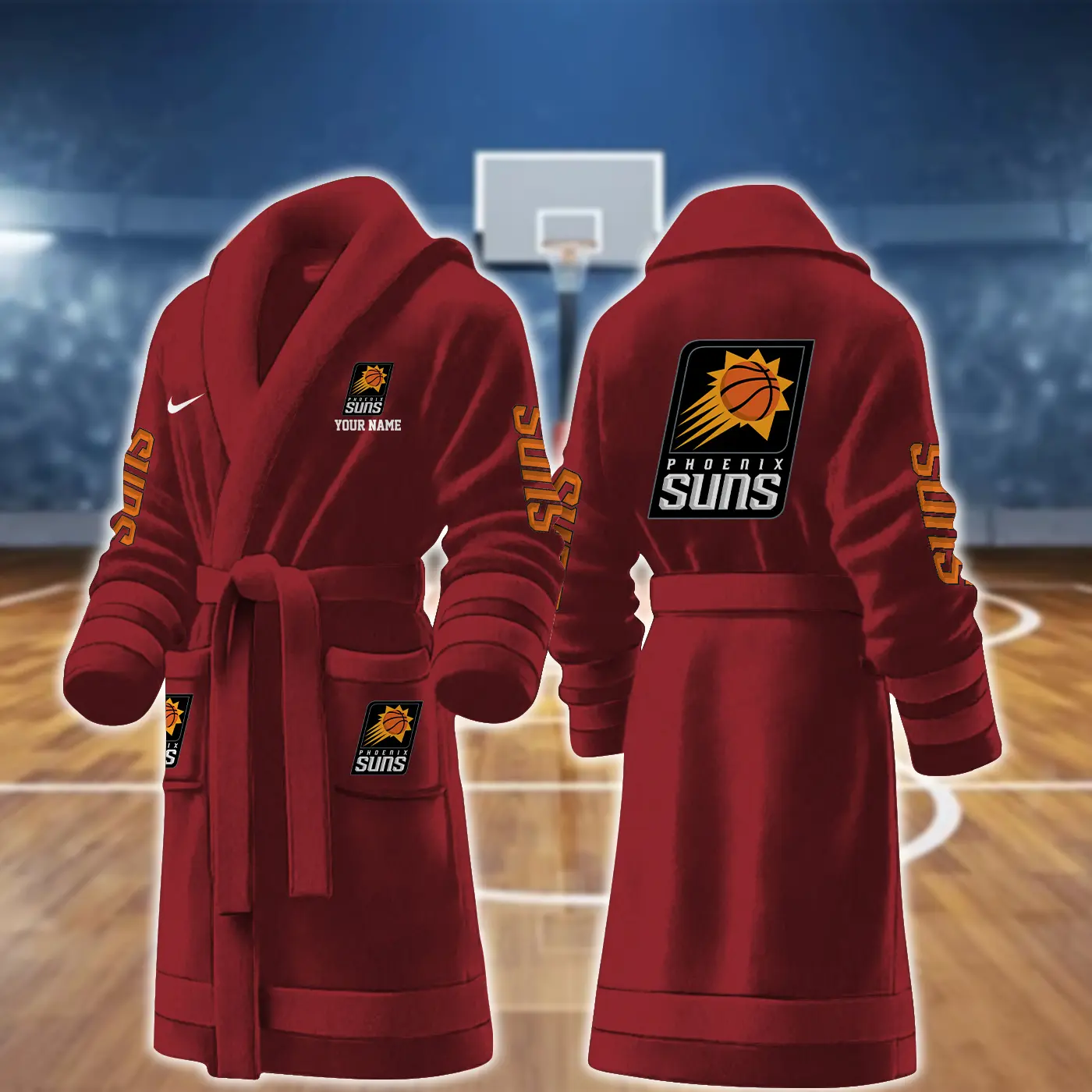 phoenix suns nba personalized fleece bathrobe quhxg