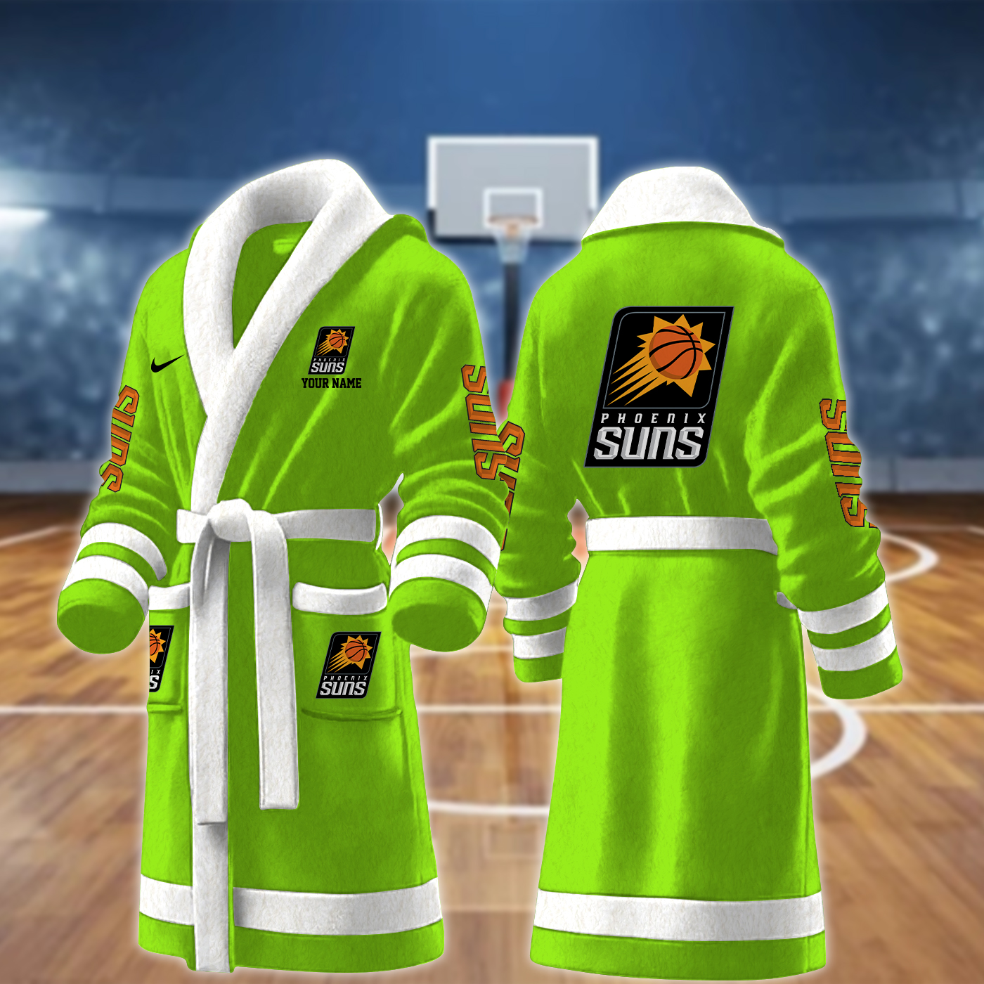 phoenix suns nba personalized fleece bathrobe v3dif