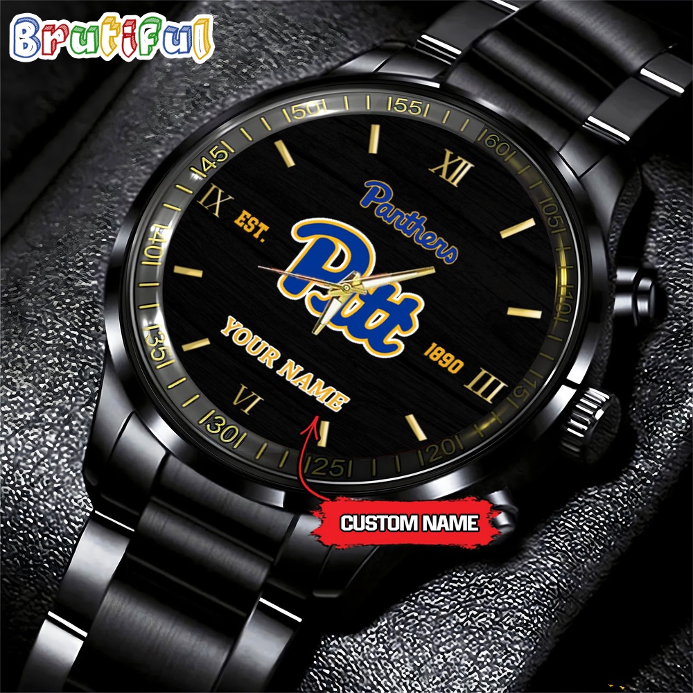 pittsburgh panthers ncaa personalized black fashion watch football watch for fans gmd0d