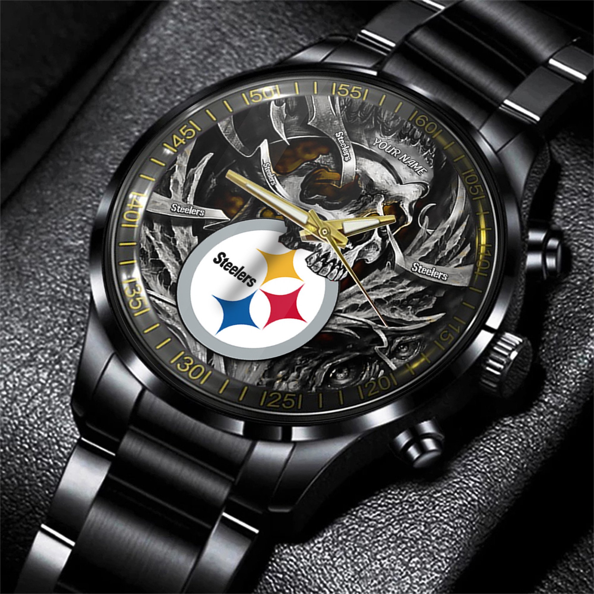 pittsburgh steelers nfl men hand watch personalized gift for fans qy6ce