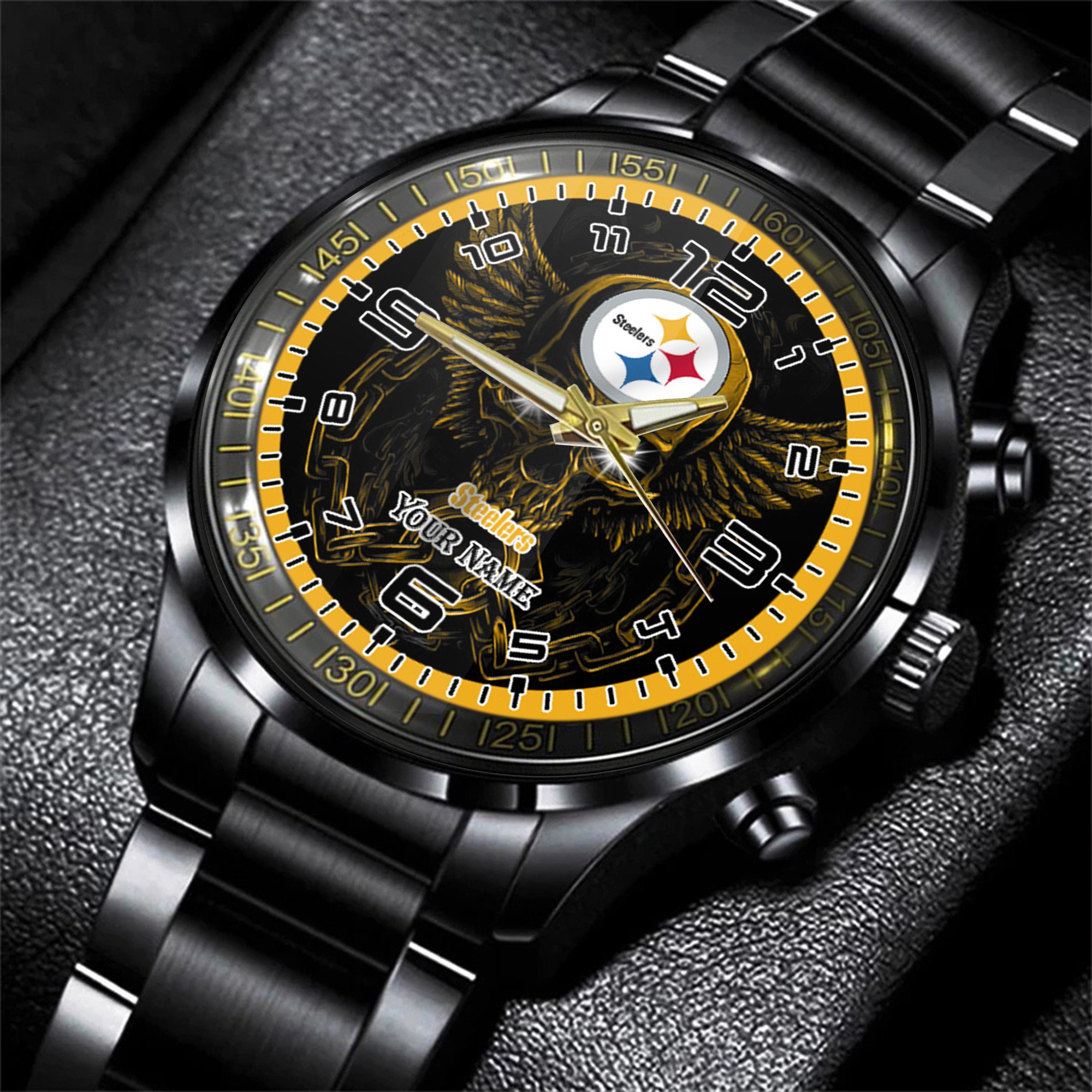 pittsburgh steelers nfl personalized 3d men hand watch gift for fans for father qlmfi
