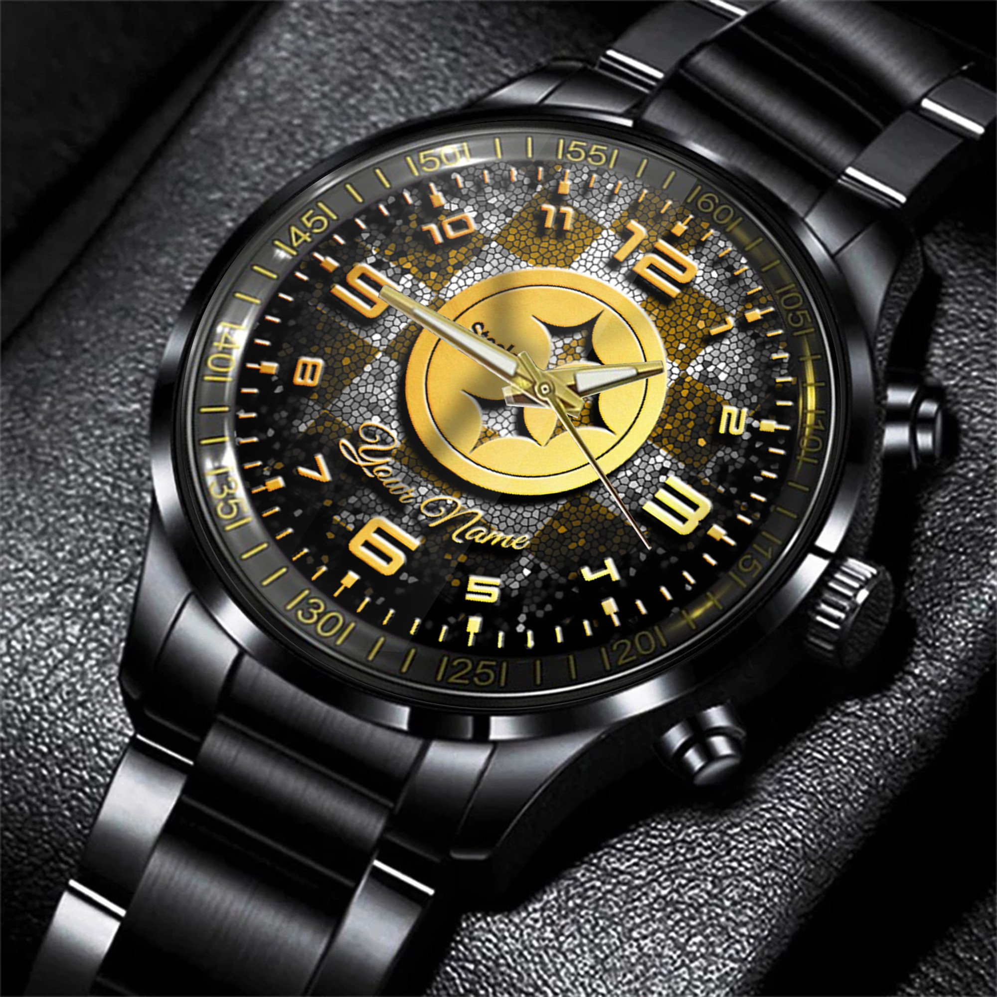 pittsburgh steelers nfl personalized 3d men hand watch gift for fans for father xi1g3