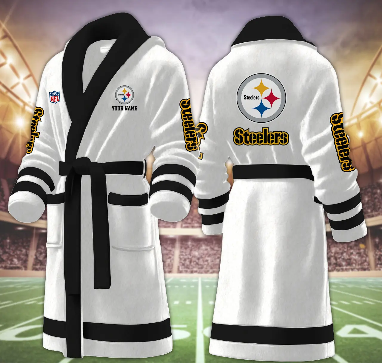 pittsburgh steelers nfl personalized fleece bathrobe cqjwf