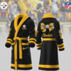pittsburgh steelers nfl personalized fleece bathrobe e2mys