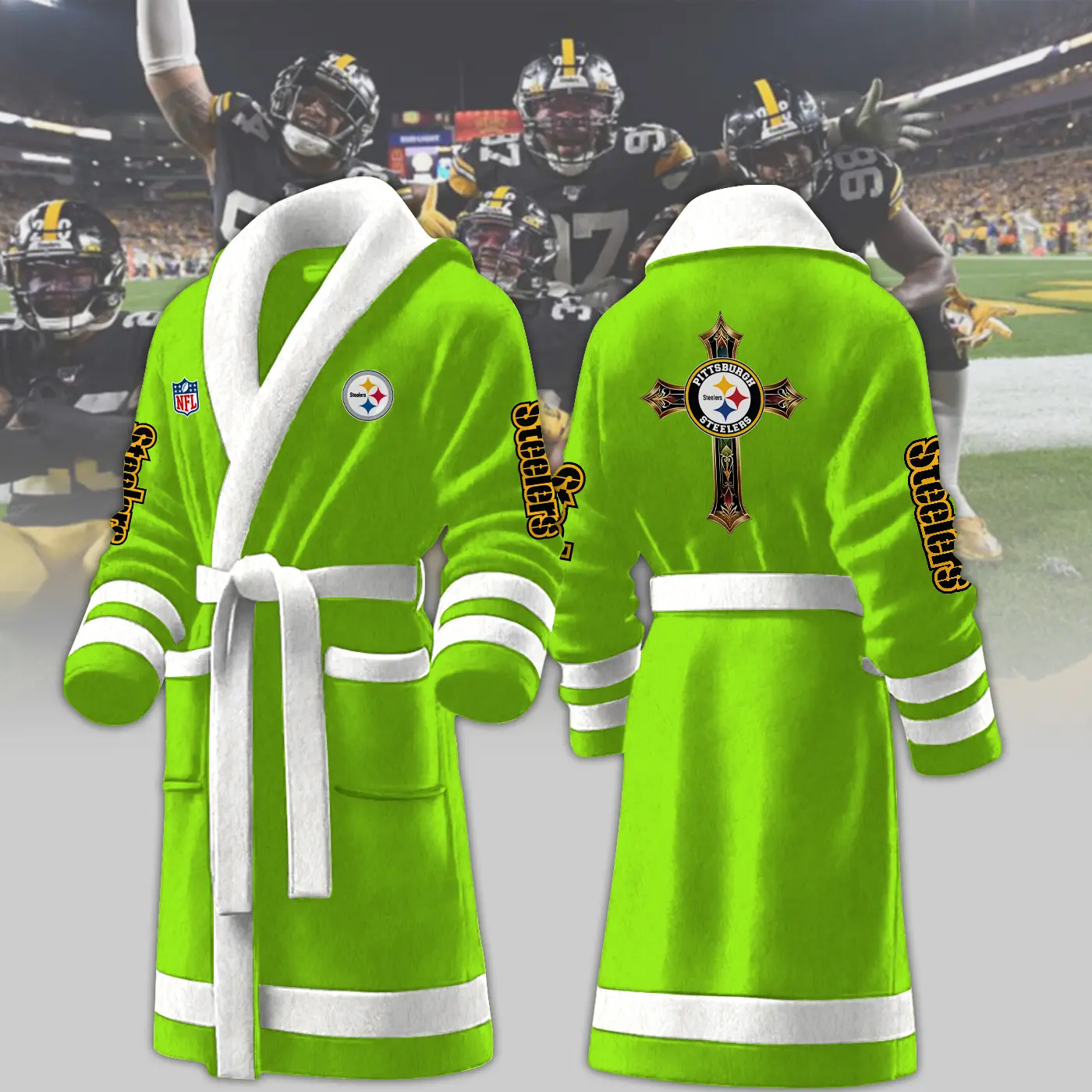 pittsburgh steelers nfl personalized fleece bathrobe hoqjw