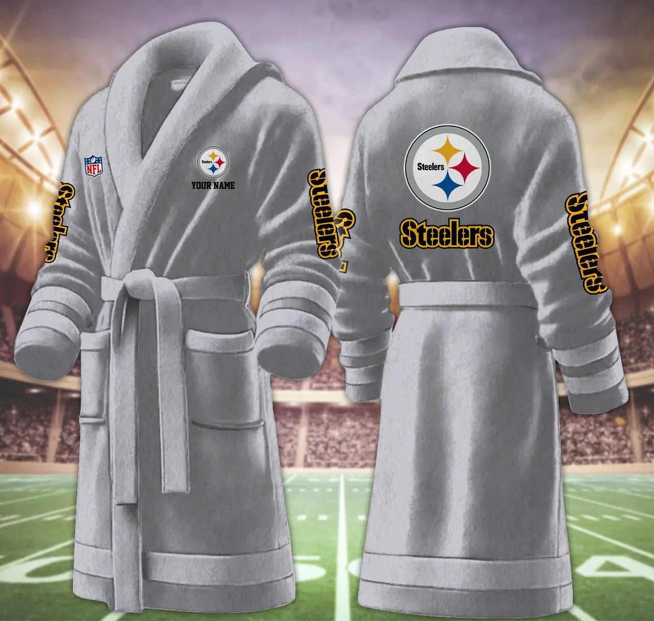 pittsburgh steelers nfl personalized fleece bathrobe rq9sw