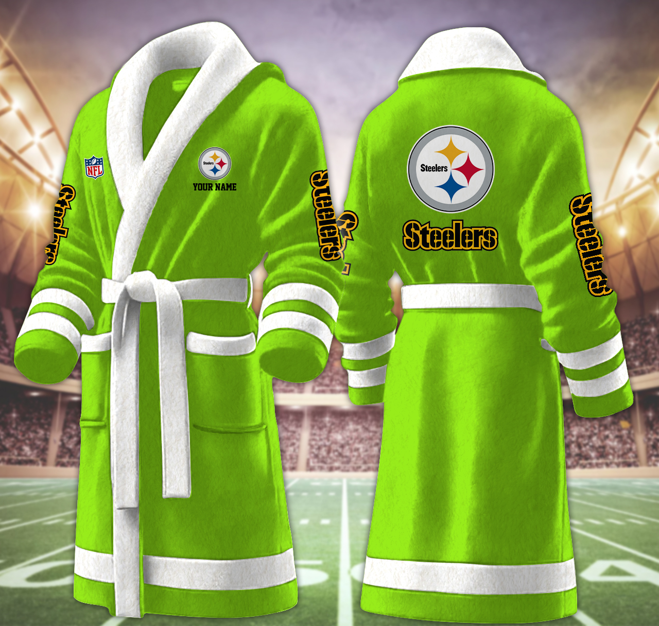 pittsburgh steelers nfl personalized fleece bathrobe t2wjw