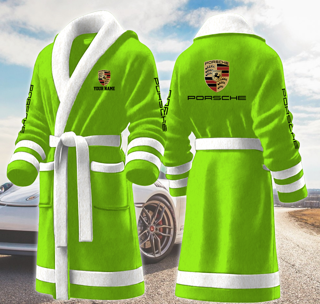 porsche motocycles personalized fleece bathrobe 1pcrs