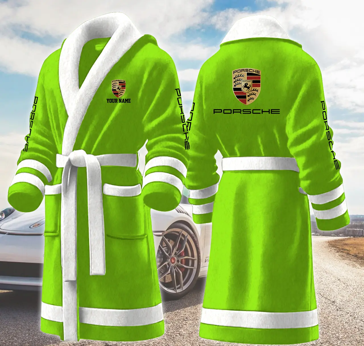 porsche motocycles personalized fleece bathrobe 1pcrs