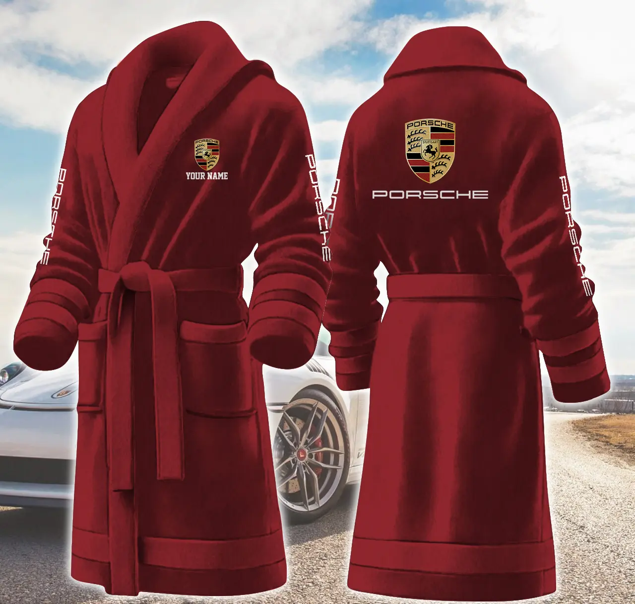 porsche motocycles personalized fleece bathrobe rb4hz