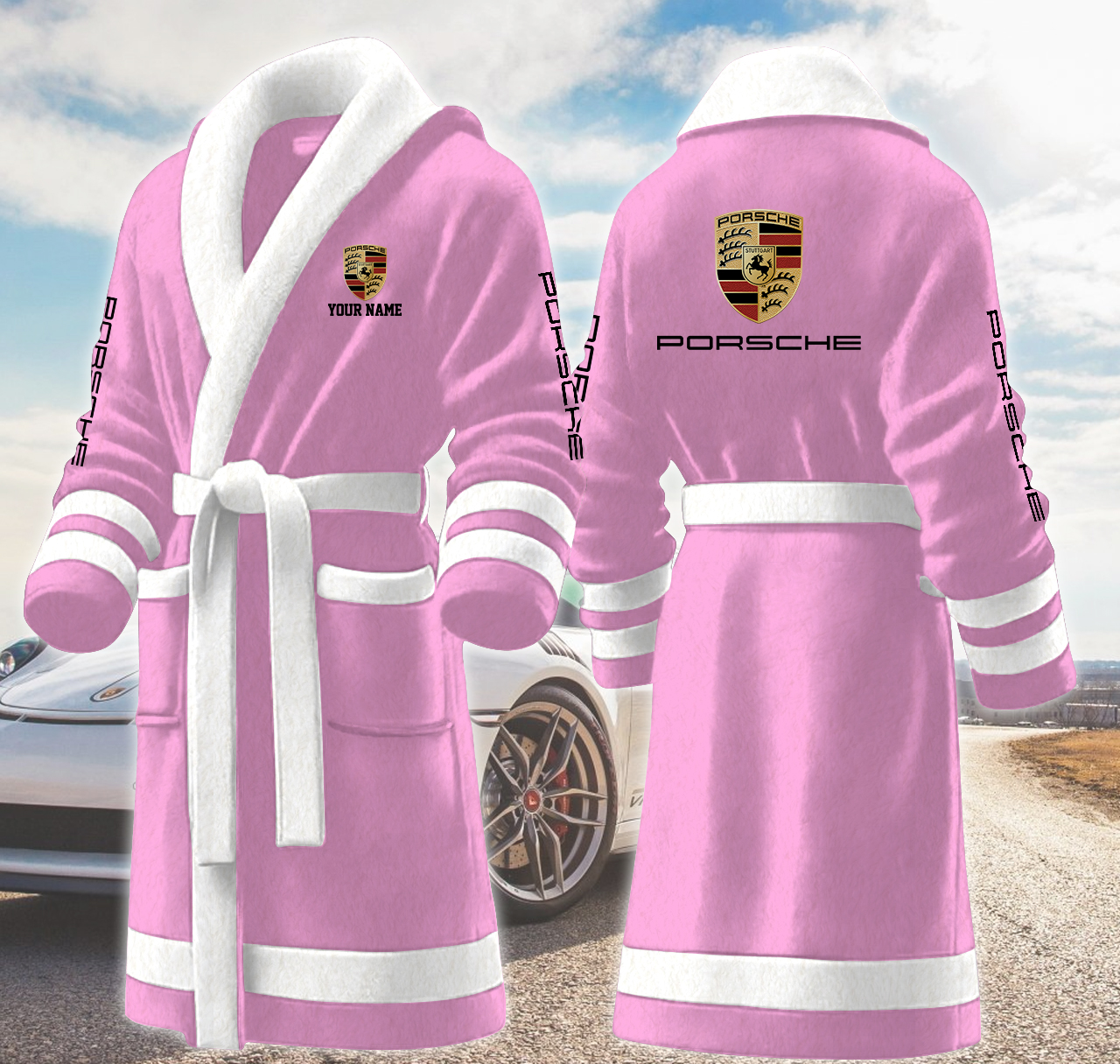 porsche motocycles personalized fleece bathrobe rg2fh