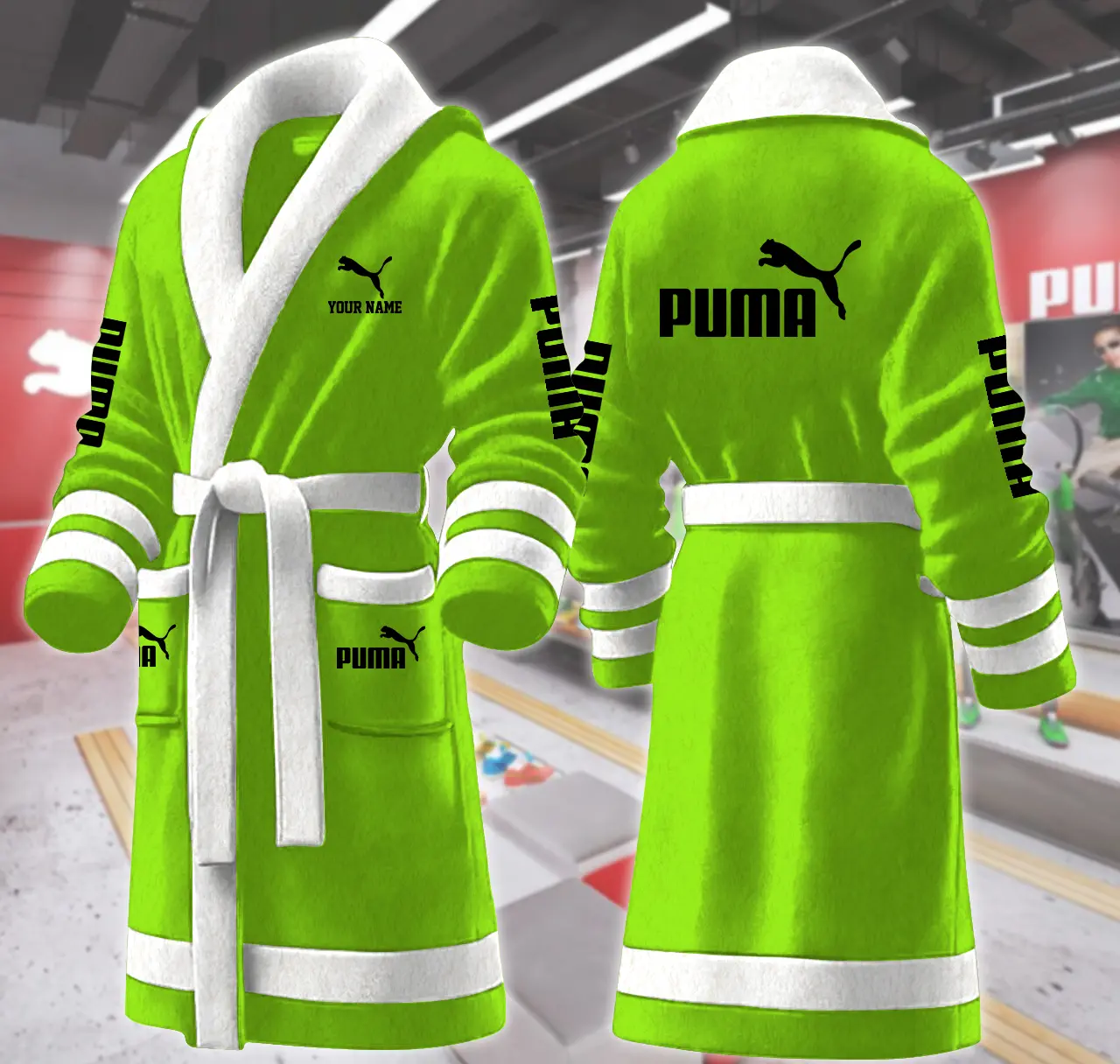 puma motocycles personalized fleece bathrobe 0wlsg