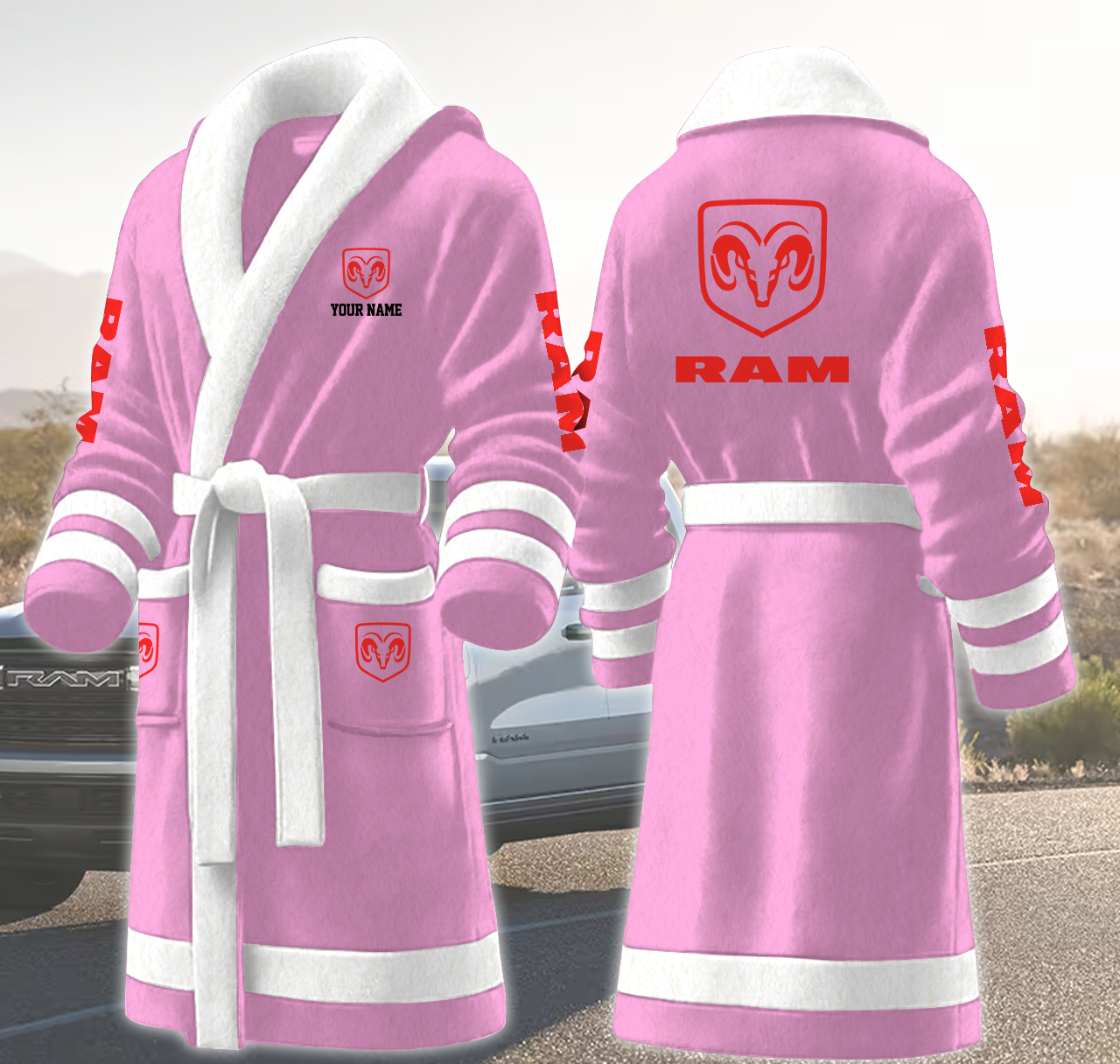 ram motocycles personalized fleece bathrobe 42dqi