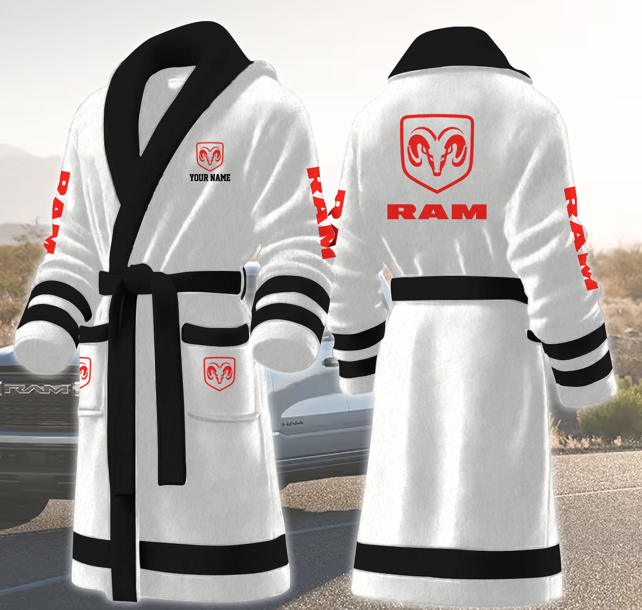 ram motocycles personalized fleece bathrobe 9wyhd