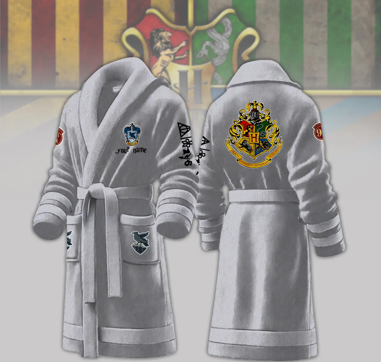 ravenclaw house harry potter personalized fleece bathrobe 2csvi