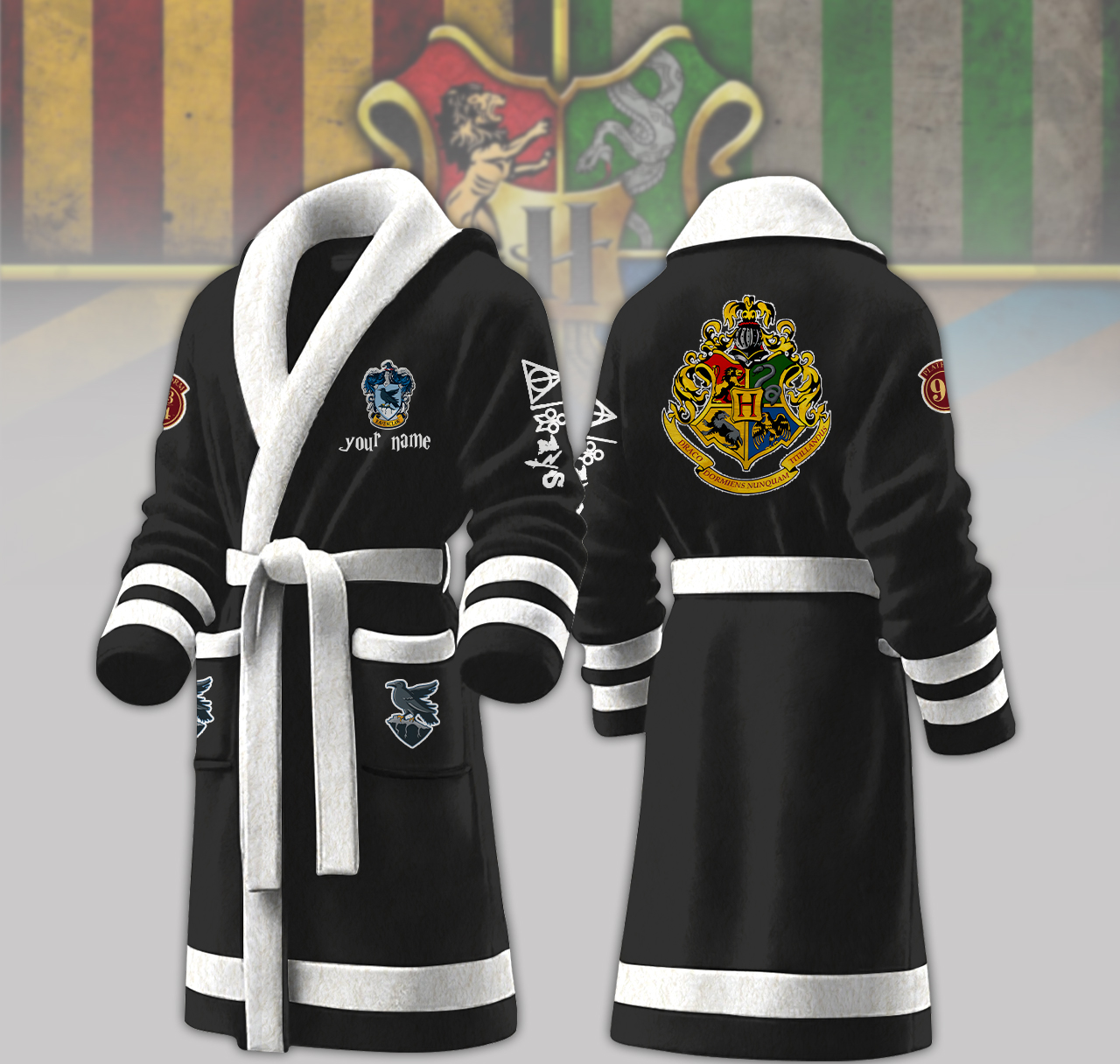ravenclaw house harry potter personalized fleece bathrobe 5ifwd