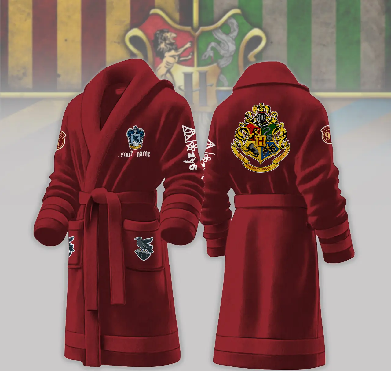 ravenclaw house harry potter personalized fleece bathrobe 9hcjh