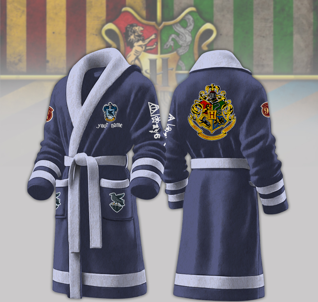 ravenclaw house harry potter personalized fleece bathrobe zlan4