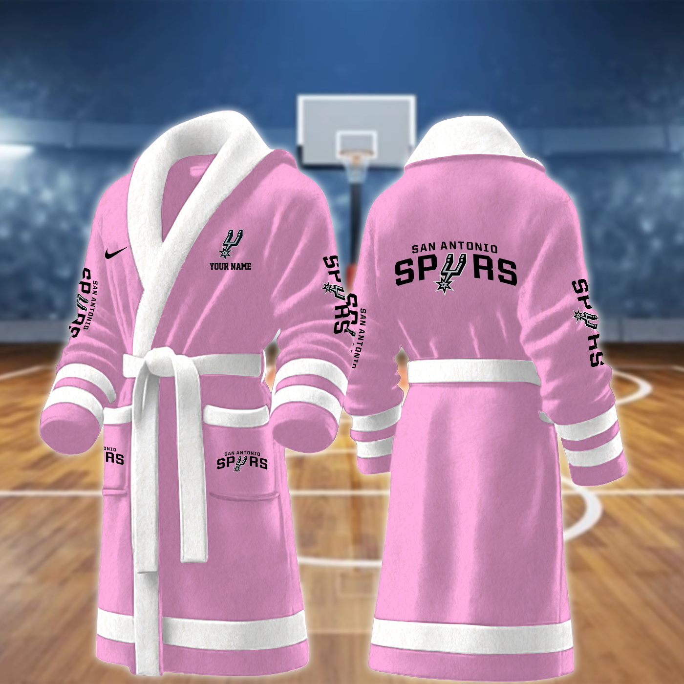 san antonio spurs nba personalized fleece bathrobe uimsp